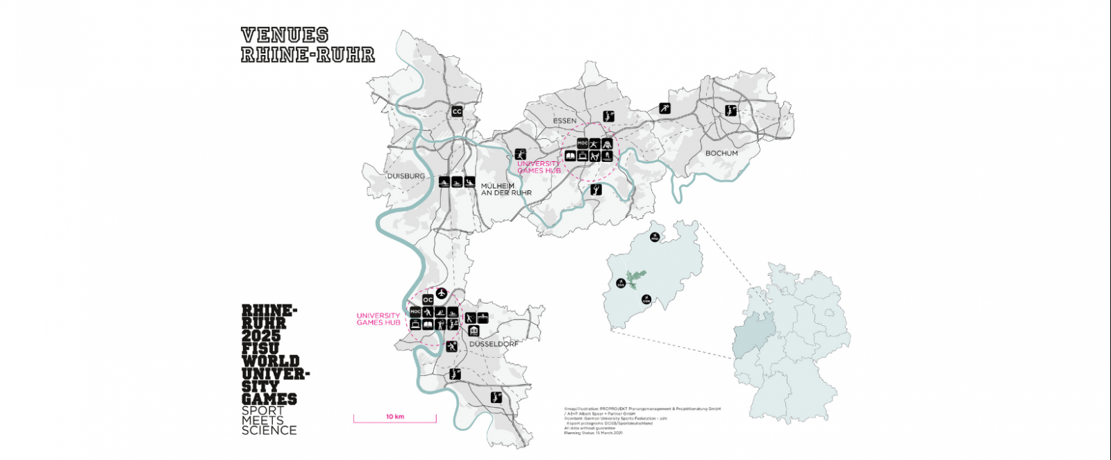 Orte der Rhine-Ruhr 2025 FISU World University Games 