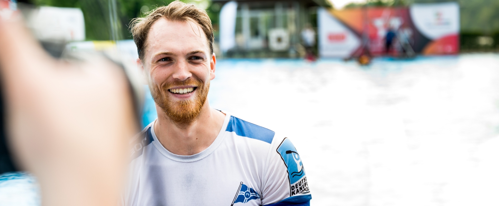 Kanu-Polospieler in Tim Riecke in Duisburg bei den Finals