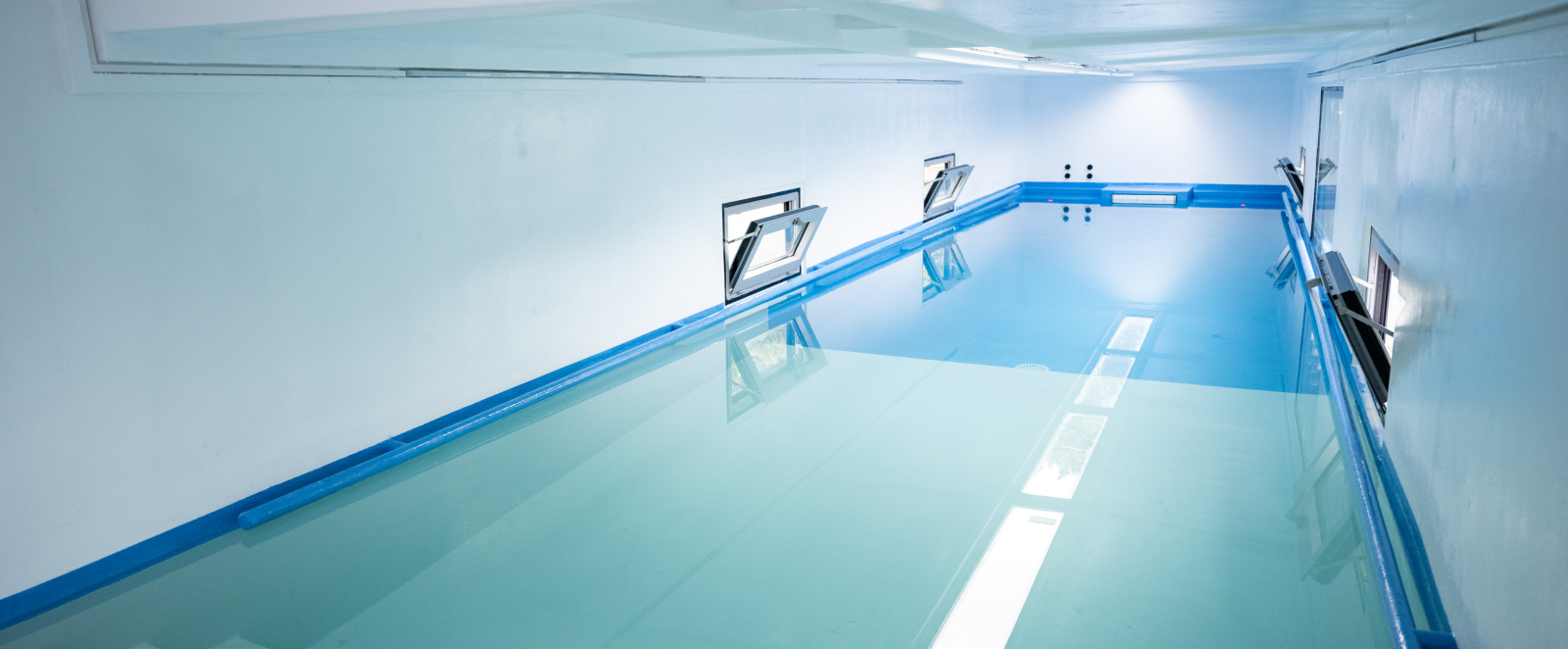 Der Schwimmcontainer von innen