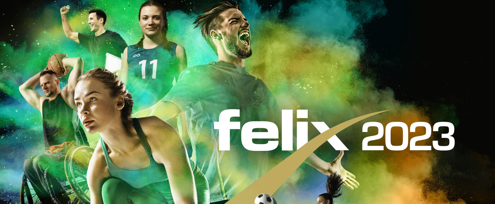 Key Visual felix award mit Sportlerinnen und Sportler