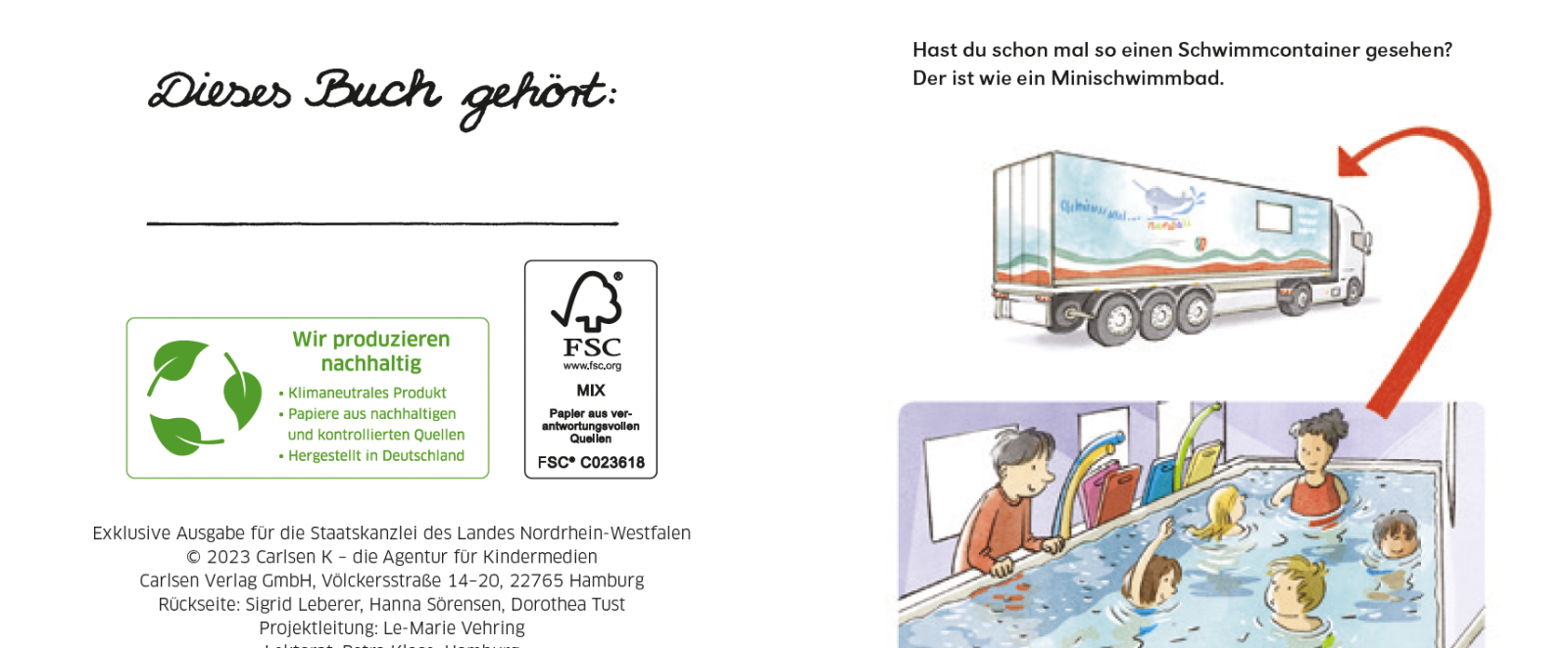 Umschlag hinten des Pixie-Buch "Schwimmenlernen"