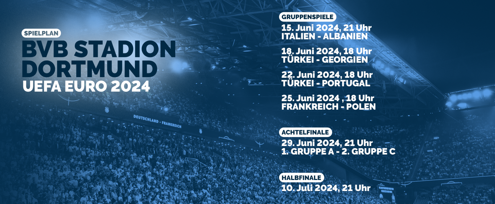 Die einzelnen Paarungen in Dortmund, Düsseldorf, Gelsenkirchen und Köln in der Übersicht.