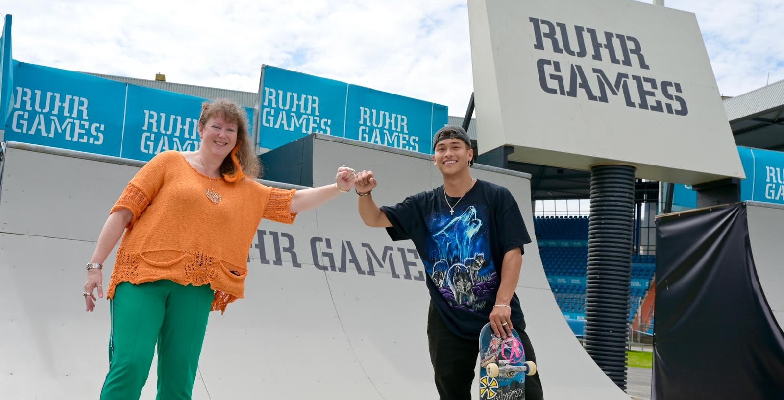 Staatssekretärin Milz mit Skater