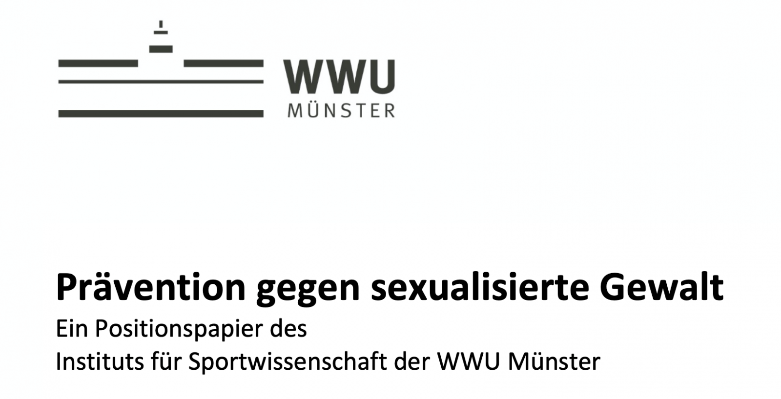 Deckblatt Prävention gegen sexualisierte Gewalt im Sport