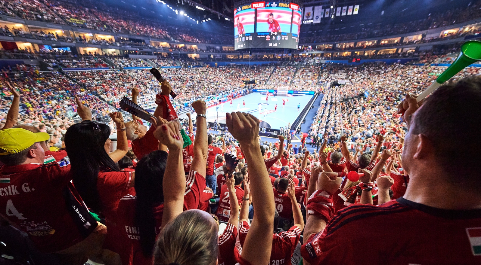 Jubelnde Fans in Arena 