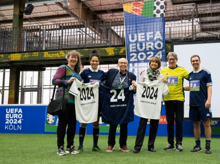 Kick-off Event in Köln zur EURO 2024. Andrea Milz, Philipp Lahm, Henriette Reker, Reiner Calmund, Toni Schumacher, Celia Sasic