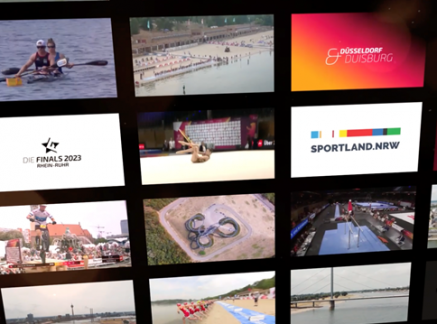 Sportland.NRW Logo auf Videowand