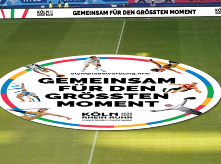 Werbung in einem Mittelkreis zur OlympiaBewerbung KölnRheinRuhr