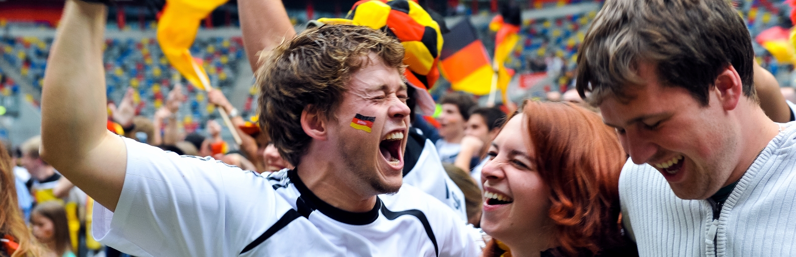 Jubelnde Deutschland Fans