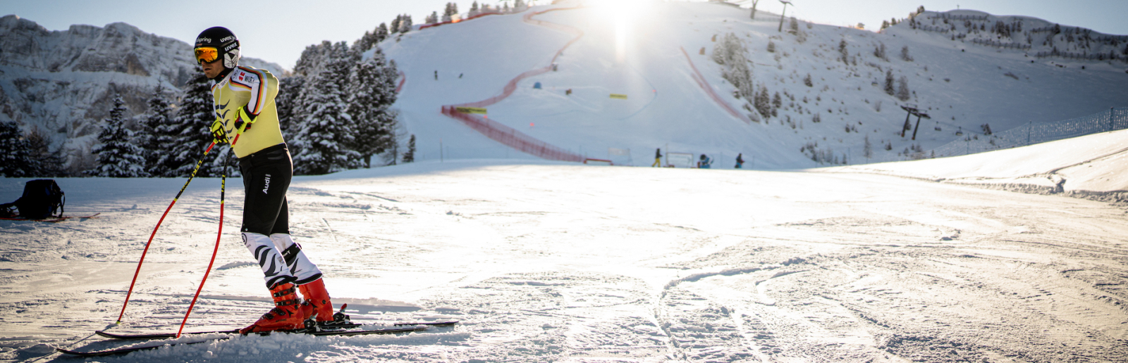 Sander auf Skipiste