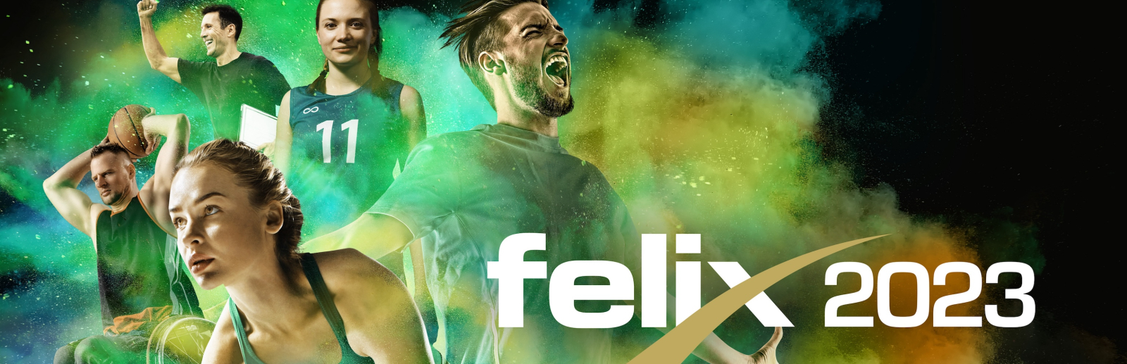 Key Visual des felix award mit vielen Sportlerinnen und Sportlern