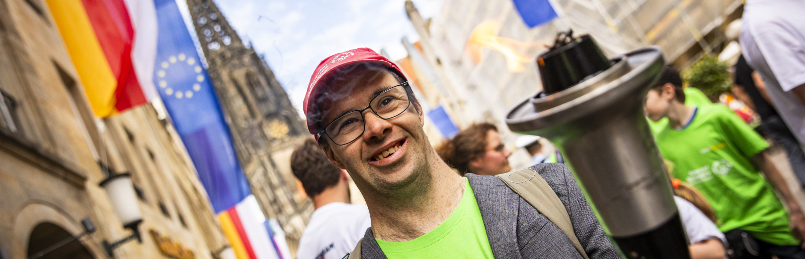 Ein Teilnehmer mit der Fackel